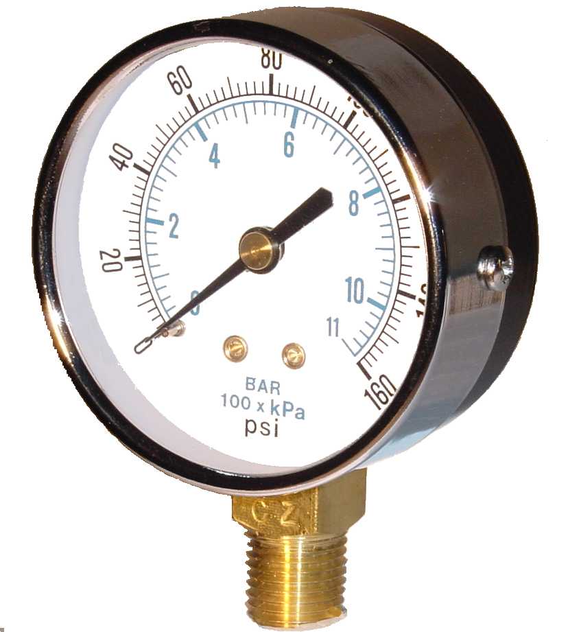 Model 101D-204D gauge, 2.0 dial, 1/4 mount, 0-60 PSI