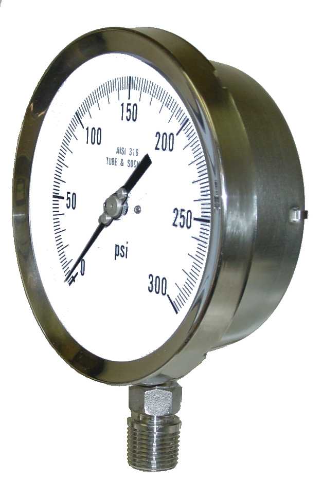 Model 4501-SC-454CH gauge, 4.5 dial, 1/4 mount, 30-0-300