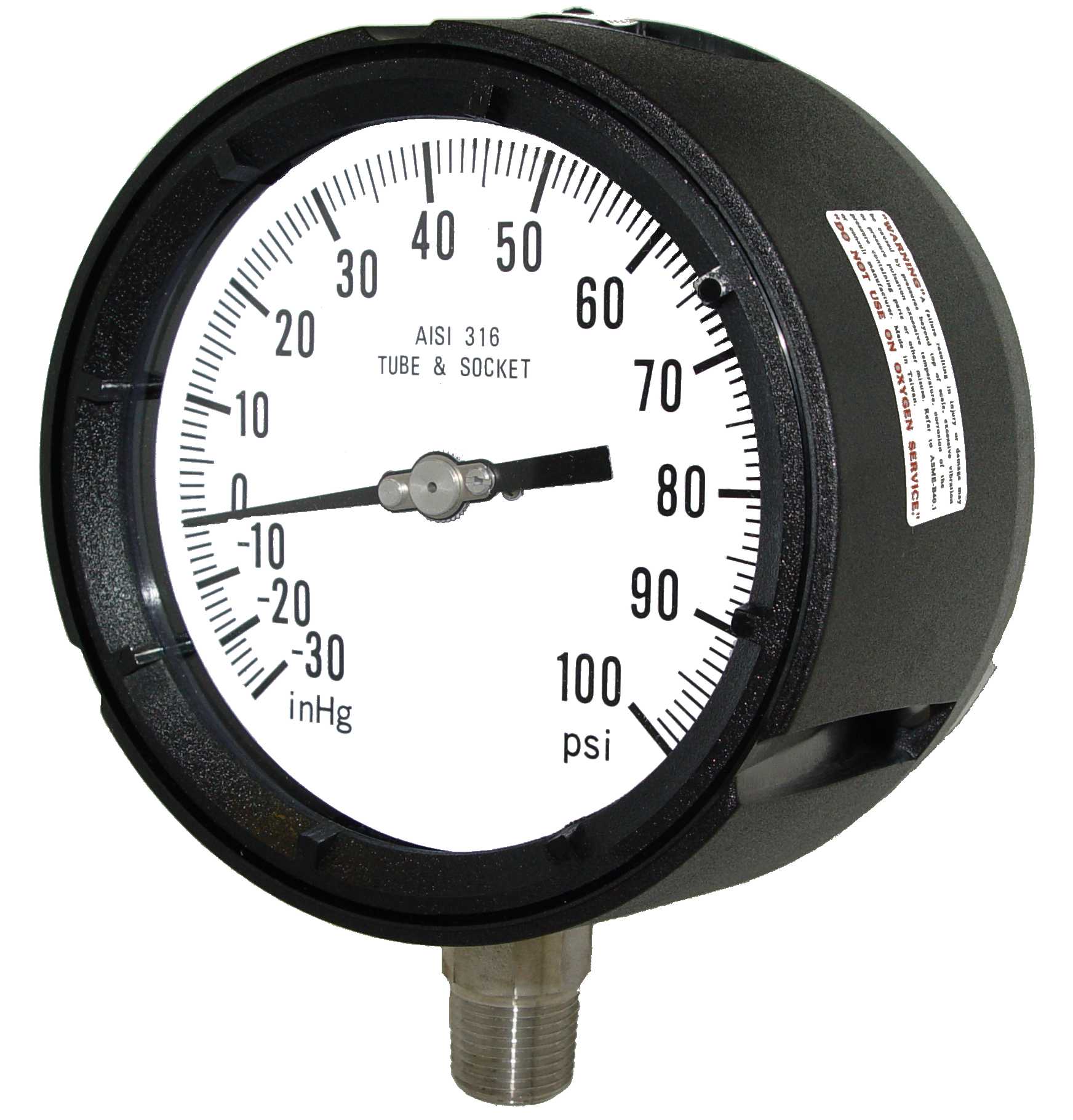 Model 4501-452CF gauge, 4.5 dial, 1/2 mount, 30-0-150