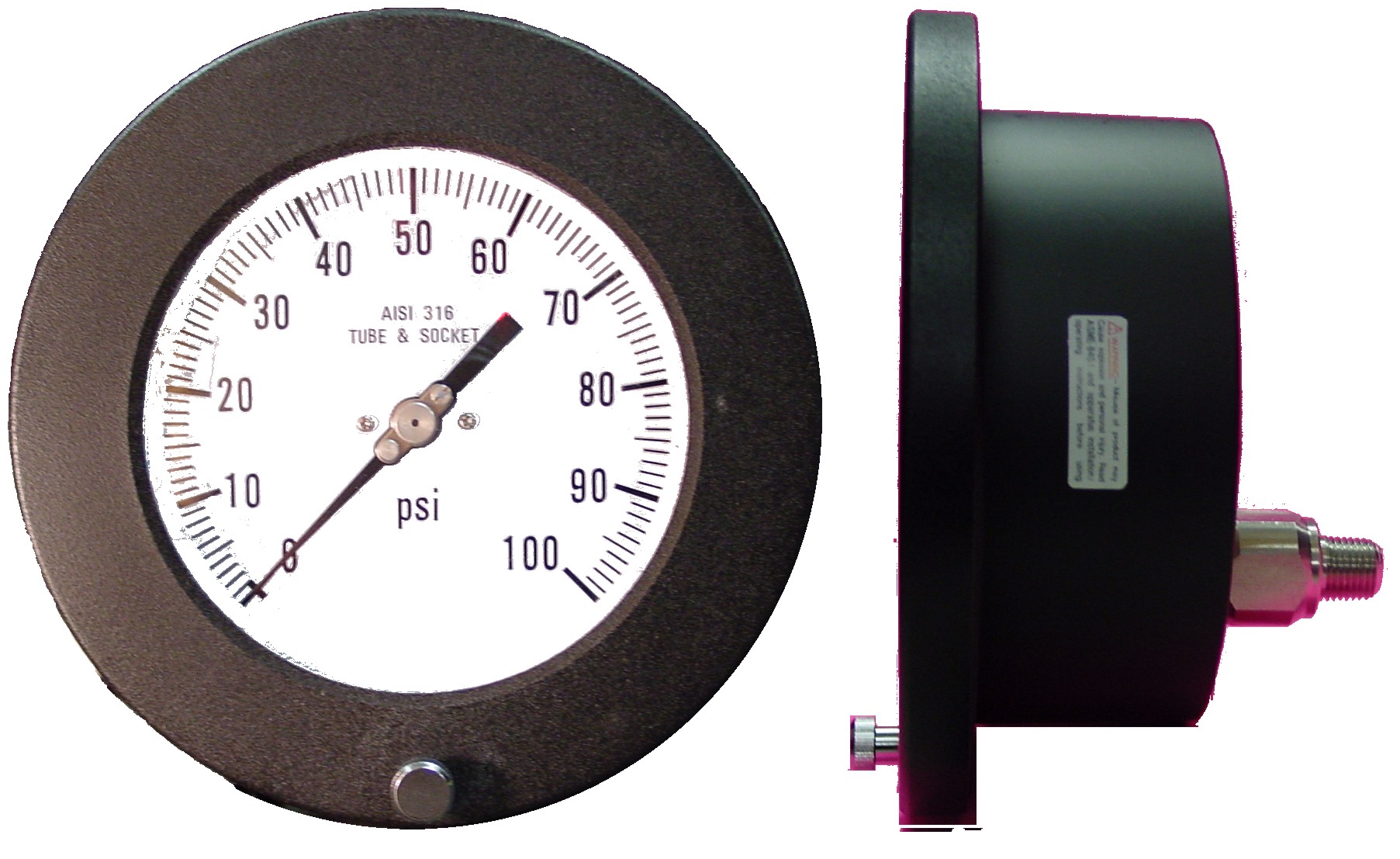 Model 4504-452 monel gauge, 4.5 diameter, 1/2 mount