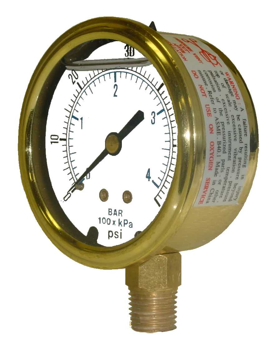 Model 501L-254N gauge, 2.5 dial, 1/4 mount, 0-1500 PSI